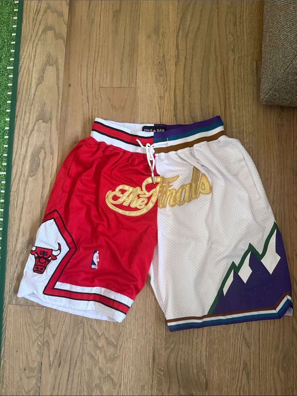Just Don Red & White Split 'The Finals' Basketball Shorts